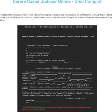 Cerere Cazier Judiciar Online Simplificată