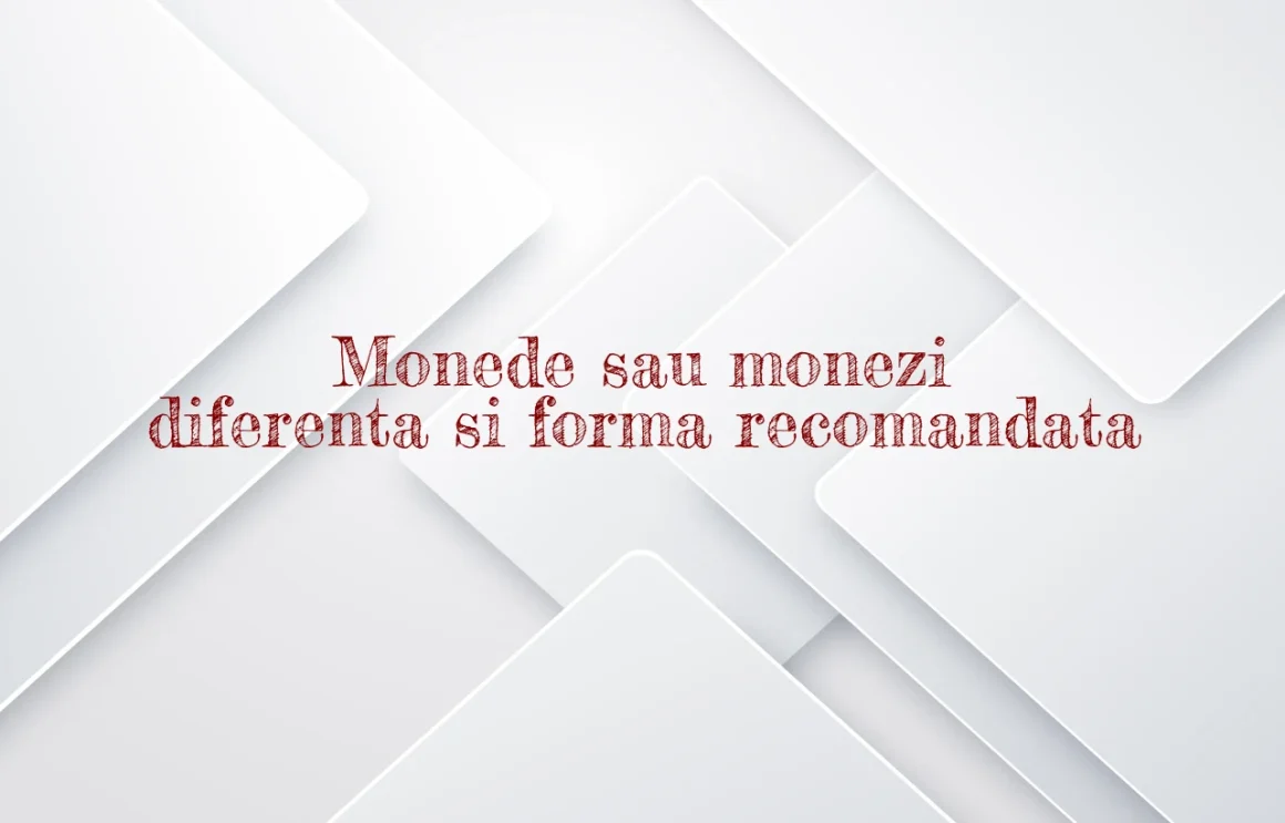 Monede sau monezi diferenta si forma recomandata