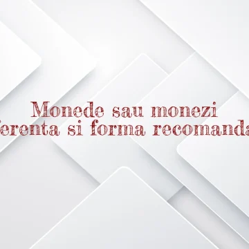 Monede sau monezi diferenta si forma recomandata